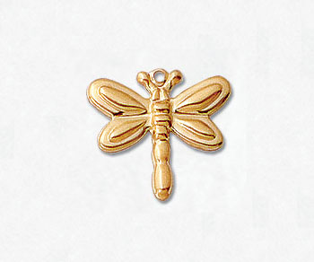 Gold Filled Charm Dragonfly 14x12.5mm - Pack of 1