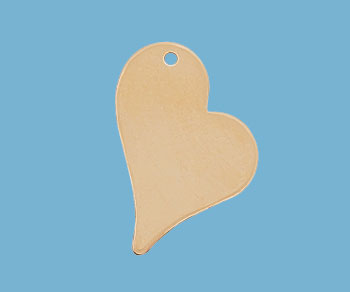 Gold Filled Charm Flat Heart 16.5x10.5mm - Pack of 1