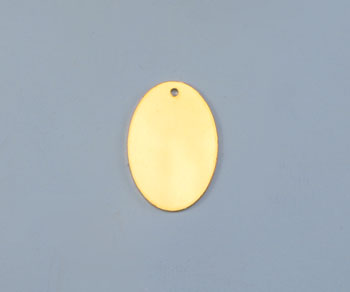 Gold Filled Charm Flat Oval w/Hole 12x18mm - Pack of 1