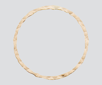 Gold Filled Hammered Flat Round Ring Closed 30mm - Pack of 2