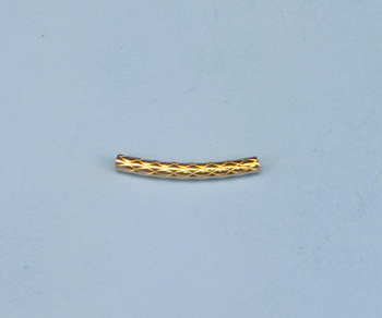 Gold Filled  Curved Tube w/Pattern  1.5x13 mm - Pack of 2