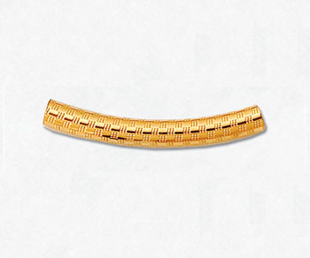 Gold Filled Curved Tube w/Pattern 3x25mm - Pack of 1