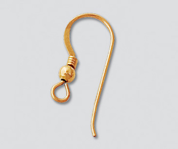 Gold Filled Ball & Coil Earwire 22mm  - Pack of 2