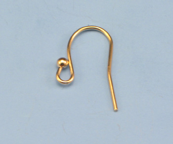 Gold Filled Hook Wire w/ 2mm Bead 19mm (Thick:21ga) - Pack of 2