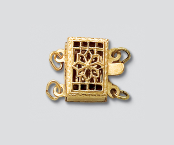 Gold Filled Clasp Filigree Box 2 Strand 11.5x10.5mm - Pack of 1