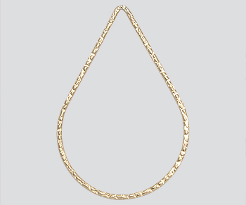 Gold Filled Link Textured Teardrop Closed 25x35mm - Pack of 1
