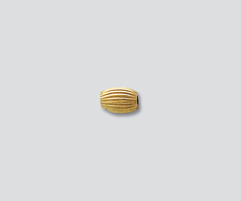 Gold Filled Bead Corrugated Oval 3x5mm - Pack of 2