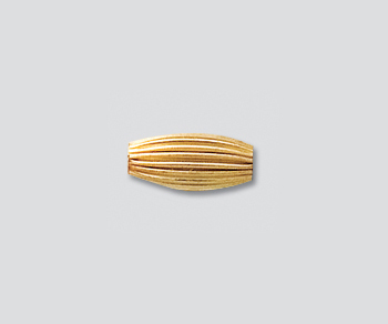 Gold Filled Bead Corrugated Oval 4.5x10mm - Pack of 1