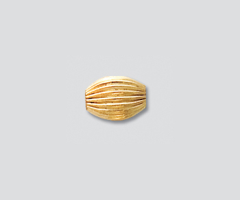 Gold Filled Bead Corrugated Oval 5.5x7.5 mm - Pack of 1