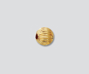 Gold Filled Corrugated Bead 6mm - Pack of 5