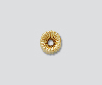 Gold Filled Corrugated Roundel 6mm - Pack of 5