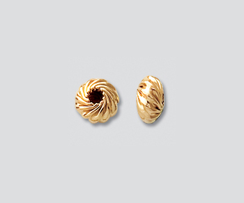 Gold Filled Twisted Roundels 6mm - Pack of 2