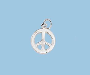 Sterling Silver   Charm  Peace  8mm - Pack of 1