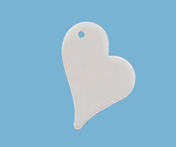 Sterling Silver Charm Flat Heart 16.5x10.5mm - Pack of 1