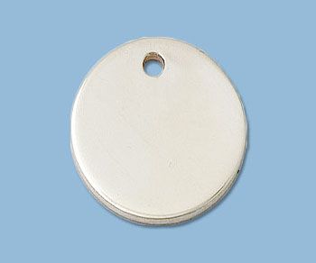 Sterling Silver Charm Flat Round 17mm 16ga. - Pack of 1