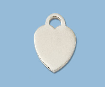 Sterling Silver Charm Heart 12x16mm - Pack of 1