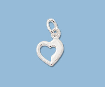 Sterling Silver Charm Heart 8mm - Pack of 1