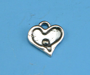 Sterling Silver Charm Heart 9.5mm - Pack of 1