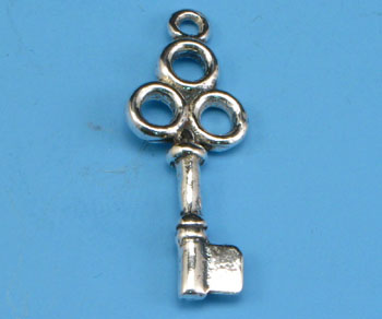 Sterling Silver Charm Key 7.5X18mm - Pack of 1