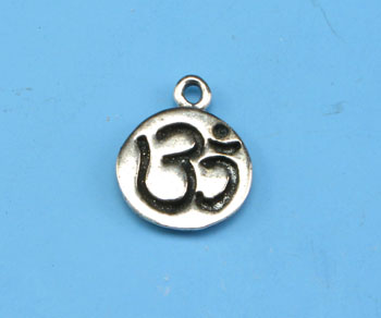 Sterling Silver Charm OM Pendant 11mm - Pack of 1