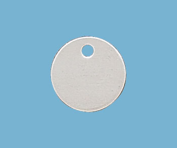 Sterling Silver Charm Round Flat Disc w/Hole 7mm - Pack of 1