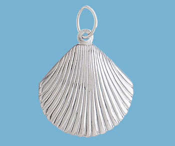 Sterling Silver Charm Shell 14.5mm - Pack of 1