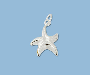 Sterling Silver Charm Starfish 13x17.5mm - Pack of 1