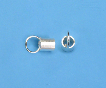 Sterling Silver Brite End Cap 2mm - Pack of 2