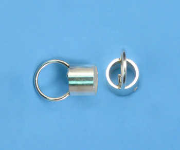 Sterling Silver Brite End Cap 3mm - Pack of 2