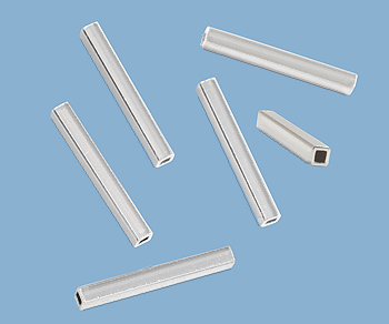 Sterling Silver Straight Tube Square 1.7x14 mm - Pack of 5
