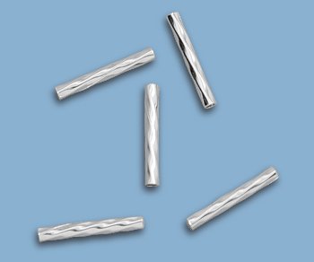 Sterling Silver Straight Tube Twisted 1x11mm - Pack of 10