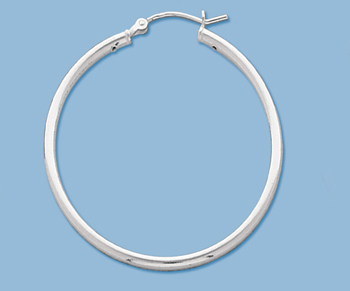 Sterling Silver Tube Hoop 2x40mm - Pack of 2