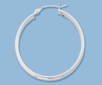 Sterling Silver Tube Hoop 2x30mm - Pack of 2