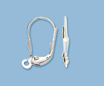 Sterling Silver Lever Back w/Teardrop 9x16mm - Pack of 2