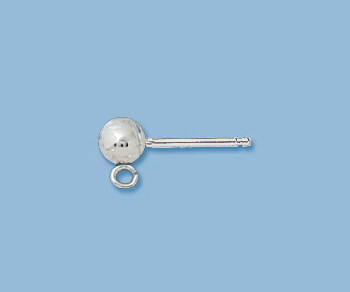 Sterling Silver Ball Earring w/ Ring 4mm  - Pack of 2