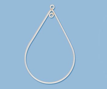 Sterling Silver Chandelier Component Teardrop 40x27mm - Pack of 2