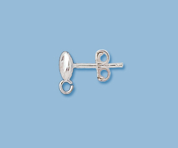 Sterling Silver Flat Ball Earring w/ Ring & Earnut 5mm  - Pack of 2