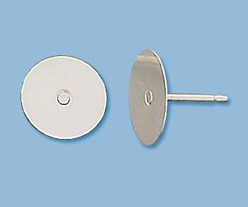 Sterling Silver Flat Pin Pad 10mm - Pack of 2