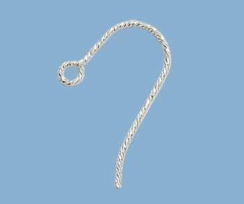 Sterling Silver Hook Earwire Glitter 19mm - Pack of 2