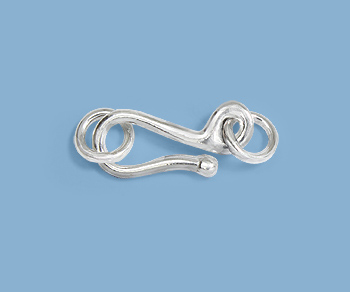 Sterling Silver Hook w/ Rings 15mm - Pack of 1