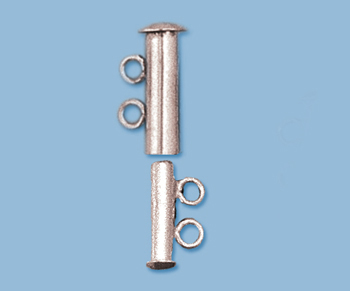 Sterling Silver Magnetic Clasp Tube/Bar 2 Strand 15.85mm - Pack of 1