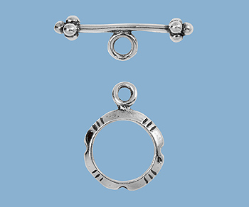 Sterling Silver Toggle Clasp Fancy 11mm - Pack of 1