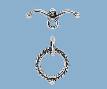Sterling Silver Toggle Clasp Fancy 12mm - Pack of 1