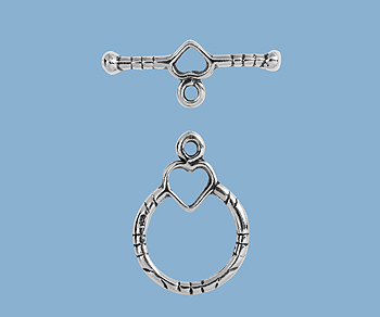 Sterling Silver Toggle Clasp Fancy 13.75mm - Pack of 1