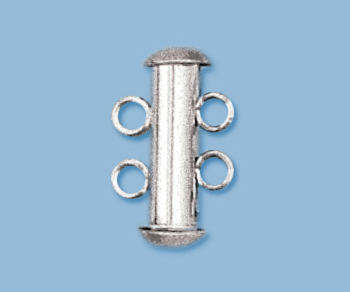 Sterling Silver Tube / Bar Clasp 16mm 2 Strand - Pack of 1