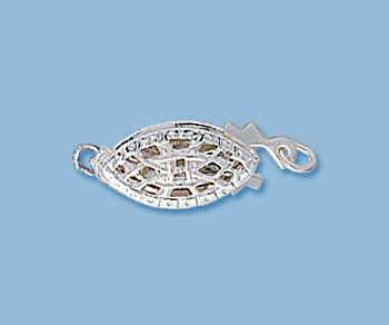 Sterling Silver Clasp  Filigree 15x6mm - Pack of 1