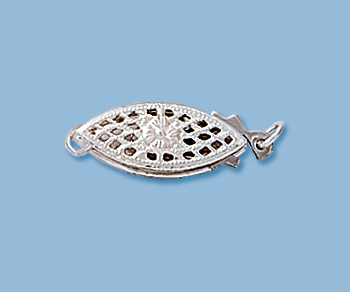 Sterling Silver Clasp Filigree 18x6.5mm - Pack of 1