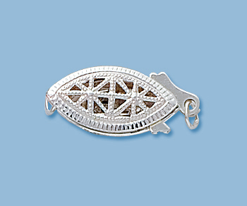 Sterling Silver Clasp Filigree 18x8mm - Pack of 1