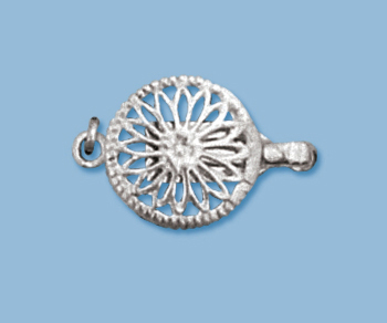 Sterling Silver Clasp Filigree Round 1 Strand 11.85mm - Pack of 1