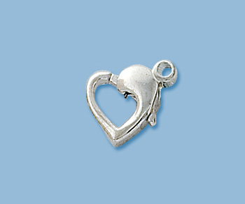 Sterling Silver Clasp Heart Small 9 mm - Pack of 1